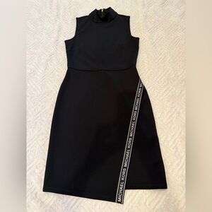 Michael Kors Black Mini Dress with Logo Detail
